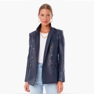 Tuckernuck Midnight James Blazer Navy Vegan Leather NWOT